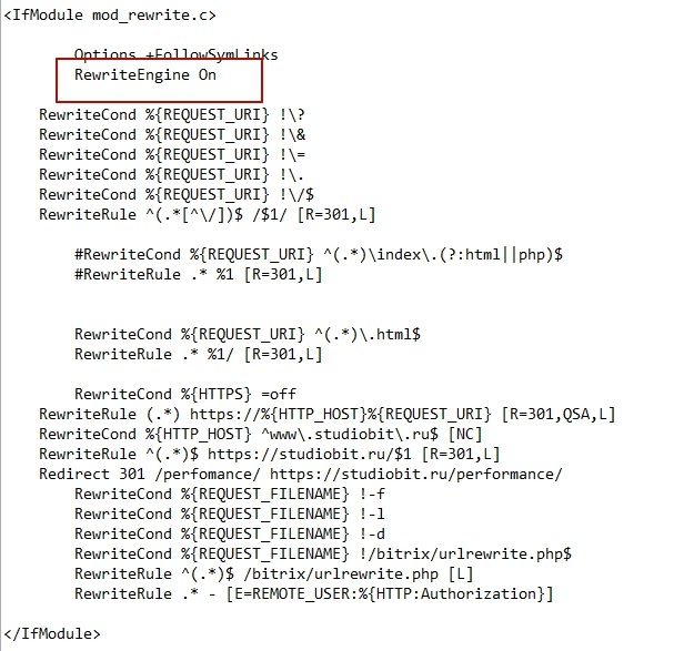 Для функционирования редиректов установите механизм mod_rewrite